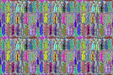 Renkli arkaplanı olan kusursuz karalama kalıpları. Pano illüstrasyonu. Karışık. Çizgili. Raster resimleri.