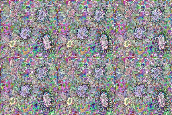 Bezproblemowy Wzór Bazgrołów Kolorowym Tłem Pano Iluzja Mieszane Paski — Zdjęcie stockowe