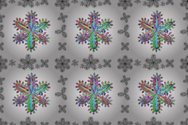 Beyaz arka planda renksiz çiçek deseni. Karalama yaprağı çiçekleri. Çerçeve deseni. Işık. PANO DESIGN. resimleme.