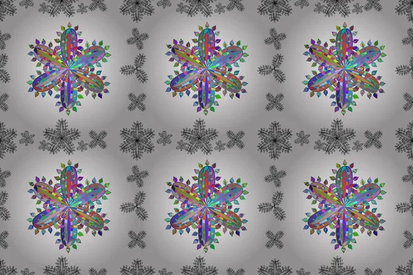 Beyaz arka planda renksiz çiçek deseni. Karalama yaprağı çiçekleri. Çerçeve deseni. Işık. PANO DESIGN. resimleme.