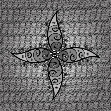 Kusursuz gri karalama deseni. Çiçek tarzı. Vektör.