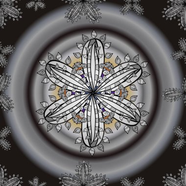 Kusursuz çiçek desenli karalamalar, renkli çiçek desenleri. Renkli gradyan arkaplan.