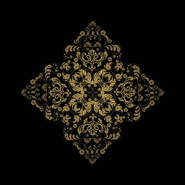 Koyu siyah arka planda altın karalamalar kar taneleri stilinde