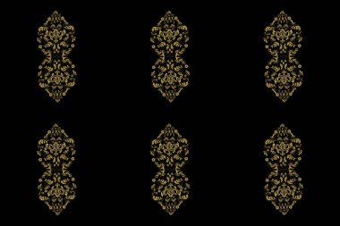 Siyah zemin üzerinde altın elementlerle kusursuz raster pano