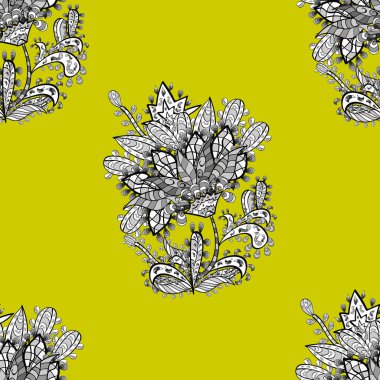 Beyaz karalama elementleriyle kusursuz desen