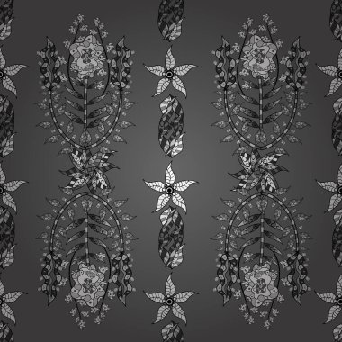 Renkli arka planda kusursuz doku ve karalamalar çiçek elementleri. Vektör illüstrasyonu.