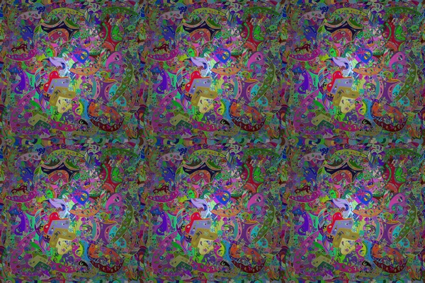 Безморщинистое Растровое Пано Разноцветными Завитками — стоковое фото