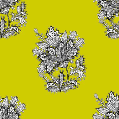 Beyaz karalama elementleriyle kusursuz desen. Vektör illüstrasyonu.