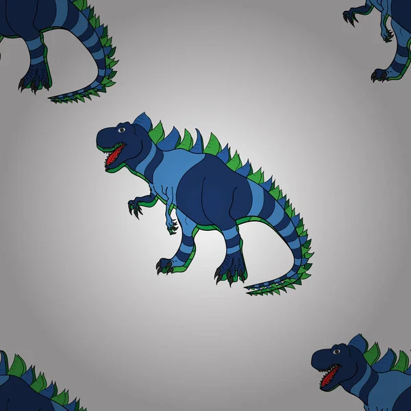 Dinozorlarla Birlikte Geometrik Kusursuz Desen Renkli Kertenkele Benzeri Dinozorlar Paketleme — Stok Vektör