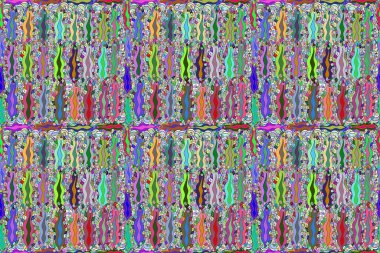 Renkli arkaplanı olan kusursuz karalama kalıpları. Pano illüstrasyonu. Karışık. Çizgili. Raster resimleri.