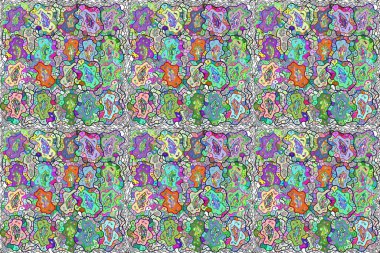 Kusursuz karalamalar Coloful karalamalar karışık desenler. İlginç bir tasarım tarzı. Paster resmi. Pano illüstrasyonu.