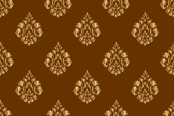 Seamless Raster Pano Pattern Vintage Golden Elements — Stock Photo, Image