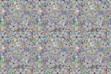 Beyaz çiçek desenli kusursuz raster pano deseni