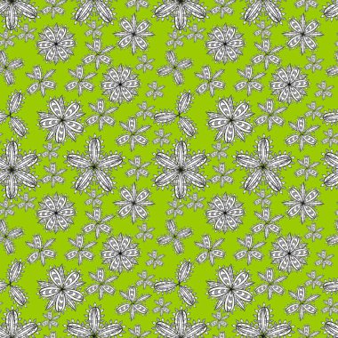 Beyaz yapraklı kusursuz çiçek deseni renk arkaplanına çiçek karalar.