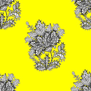 Beyaz karalama elementleriyle kusursuz desen. Vektör illüstrasyonu.