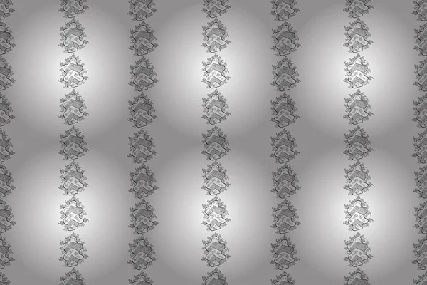 Безшовна Текстура Растрове Пано Білими Квітковими Елементами — стокове фото