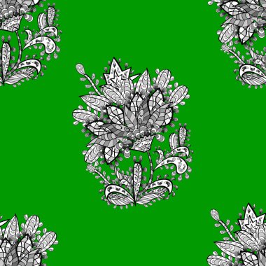 Beyaz karalama elementleriyle kusursuz desen. Raster illüstrasyonu.