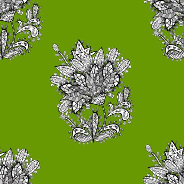 Beyaz karalama elementleriyle kusursuz desen. Vektör illüstrasyonu.