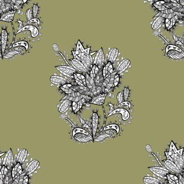 Beyaz karalama elementleriyle kusursuz desen. Raster illüstrasyonu.