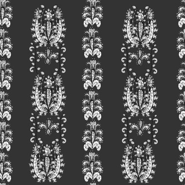 Renkli arkaplanda ilginç karalamalar olan kusursuz desen. Raster illüstrasyonu.