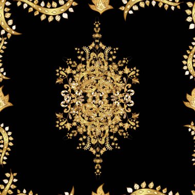 Renkli arkaplanda ilginç karalamalar olan kusursuz desen. Raster illüstrasyonu.