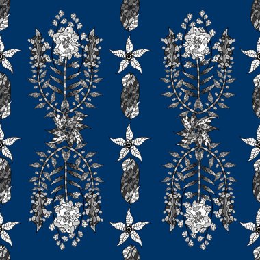 Renkli arka planda kusursuz doku ve karalamalar çiçek elementleri. Vektör illüstrasyonu.