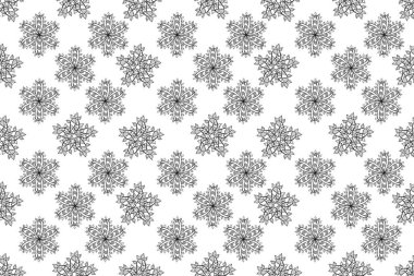 Kusursuz desenli, beyaz arka planda karalama yapraklı çiçekler. Pano. Raster..