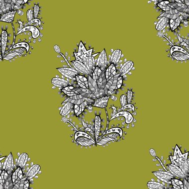 Beyaz karalama elementleriyle kusursuz desen. Raster illüstrasyonu.