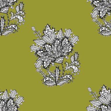 Beyaz karalama elementleriyle kusursuz desen