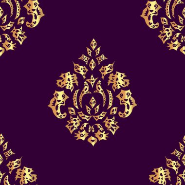 Renkli arka planda klasik elementlerle kusursuz bir desen. Raster..