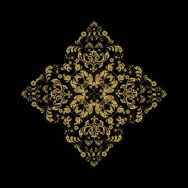 Koyu siyah arka plandaki altın karalamalar kar taneleri tarzında. Raster..