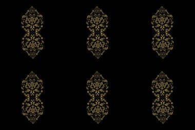 Siyah zemin üzerinde altın elementlerle kusursuz raster pano