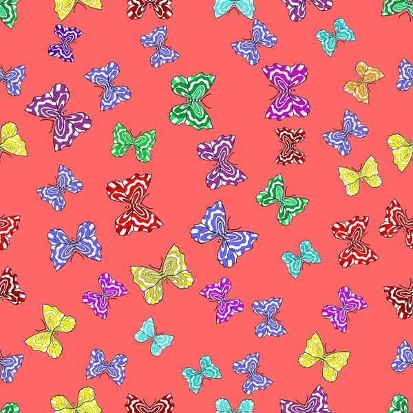 Seamless Pattern Interesting Doodles Colorfil Background Raster Illustration — Stock Photo, Image