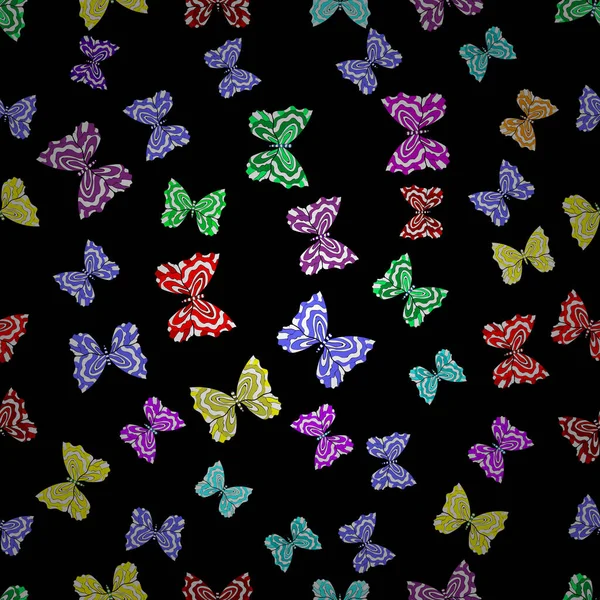 Seamless Pattern Interesting Doodles Colorfil Background Vector Illustration Butterflies — Stock Vector