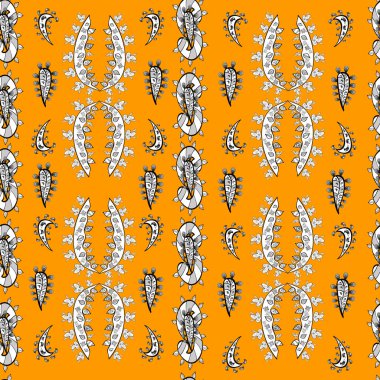 Renkli arkaplanda ilginç karalamalar olan kusursuz desen. Raster illüstrasyonu.