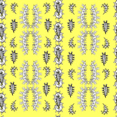 Renkli arkaplanda ilginç karalamalar olan kusursuz desen. Vektör illüstrasyonu.