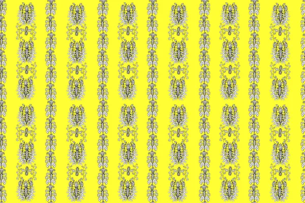 Nahtloses Muster Mit Interessanten Kritzeleien Auf Farbigem Hintergrund Pano — Stockfoto