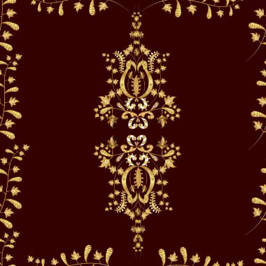 Renkli arkaplanda ilginç karalamalar olan kusursuz desen. Raster illüstrasyonu.