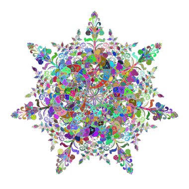 Renkli arkaplanda ilginç karalamalar var. Raster illüstrasyonu.