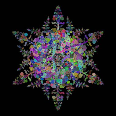 Renkli arkaplanda ilginç karalamalar var. Vektör illüstrasyonu.