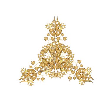 Kar Tanesi simgesi, beyaz arkaplanda altın sarısı ile izole edilmiş