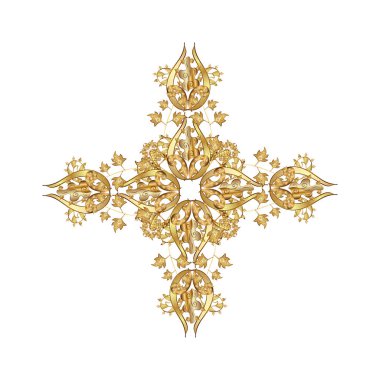 Kar Tanesi simgesi, beyaz arkaplanda altın sarısı ile izole edilmiş