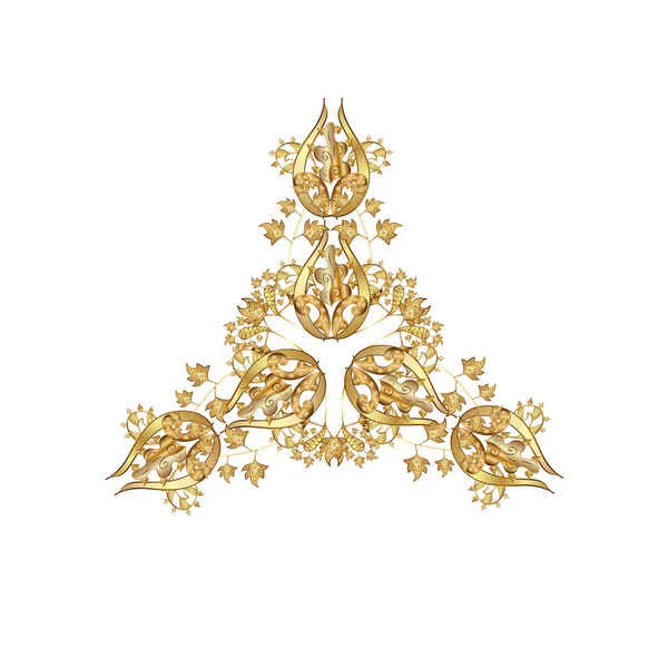 Snowflake Icon Isolated White Background Golden — Stock Vector