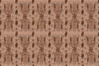 Çiçek elementleri ve bağbozumuyla kusursuz pano deseni. Raster illüstrasyonu.