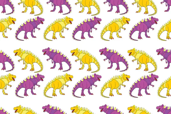 Modèle Géométrique Sans Couture Avec Des Dinosaures Dinosaures Colorés Ressemblant — Photo