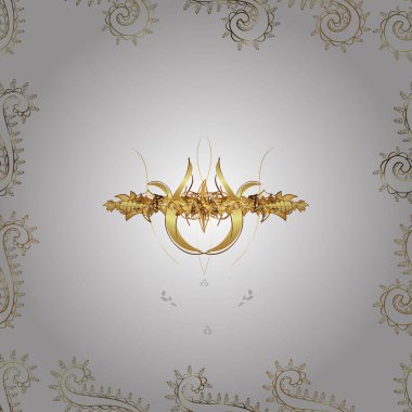 Beyaz arka planda ilginç karalamalar olan kusursuz bir desen. Eski model. Çerçeve. Vektör illüstrasyonu.