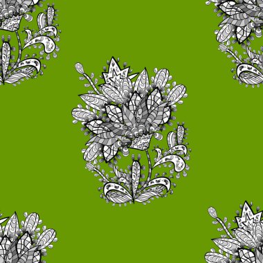 Beyaz karalama elementleriyle kusursuz desen. Raster illüstrasyonu.