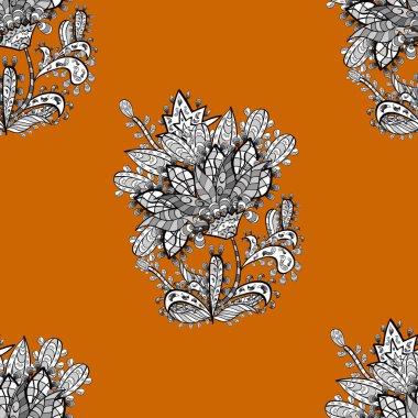 Beyaz karalama elementleriyle kusursuz desen. Vektör illüstrasyonu.