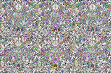 Beyaz çiçek desenli kusursuz raster pano deseni