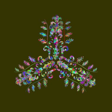 Renk arkaplanında ilginç karalamalar olan desen.